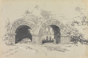 ファーネス修道院東、1836年8月29日 作： Edward Lear
